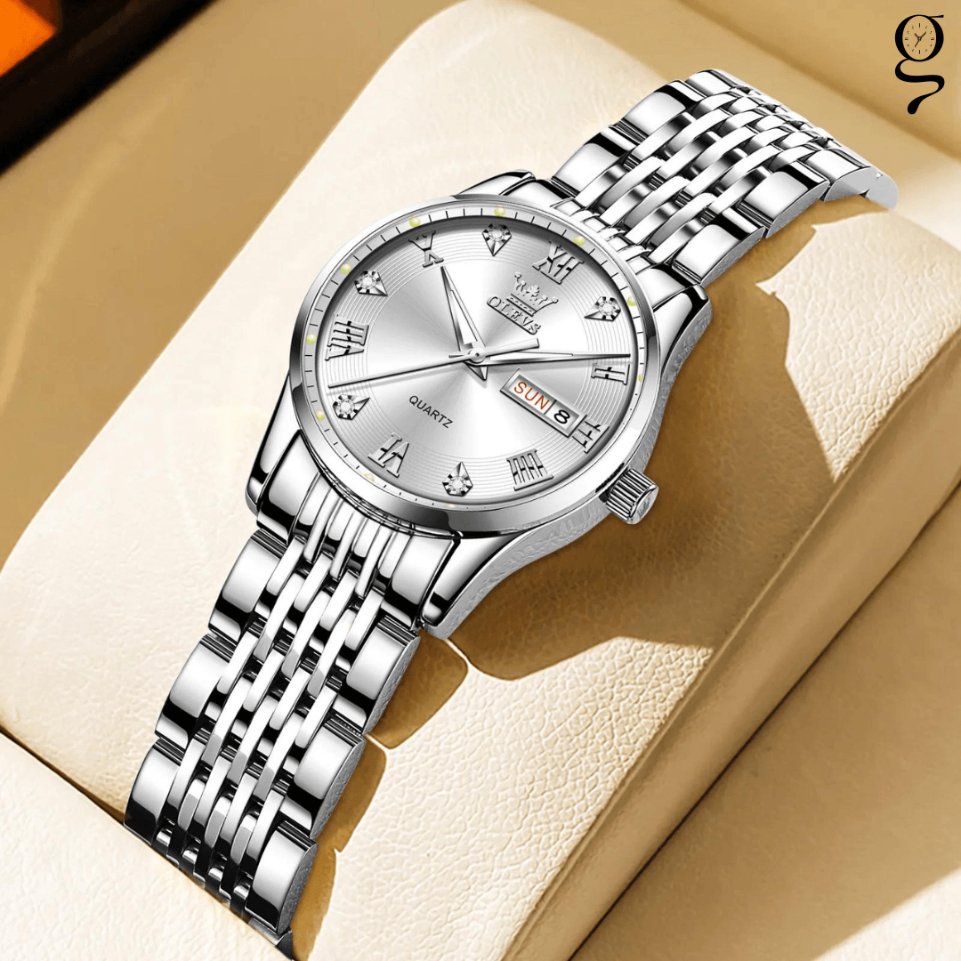 Runde Damen-Armbanduhr Lucerna – Silber