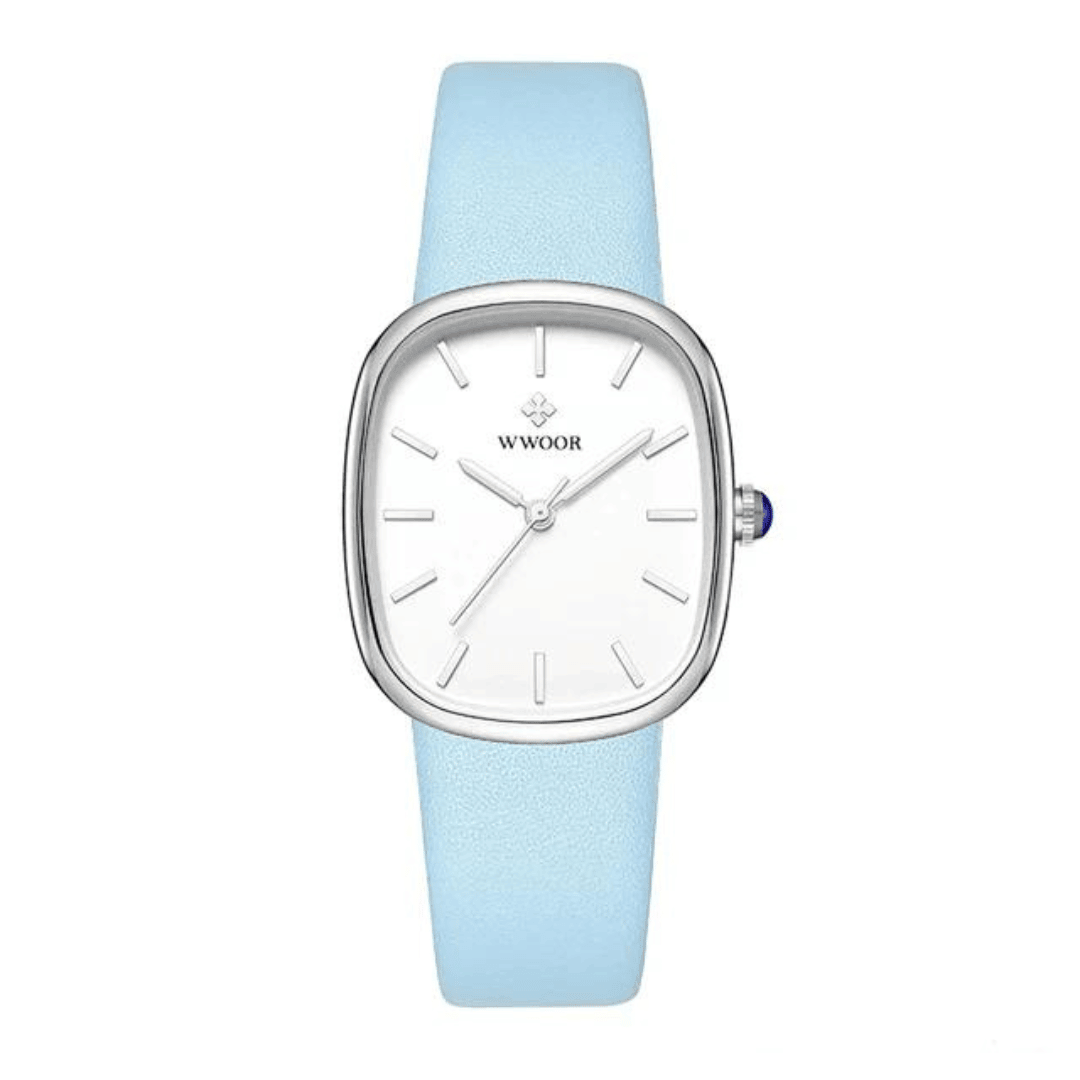 Eckige Damen-Armbanduhr Cora – Blau
