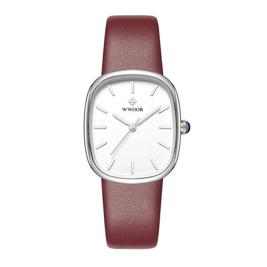 Eckige Damen-Armbanduhr Cora – Rot