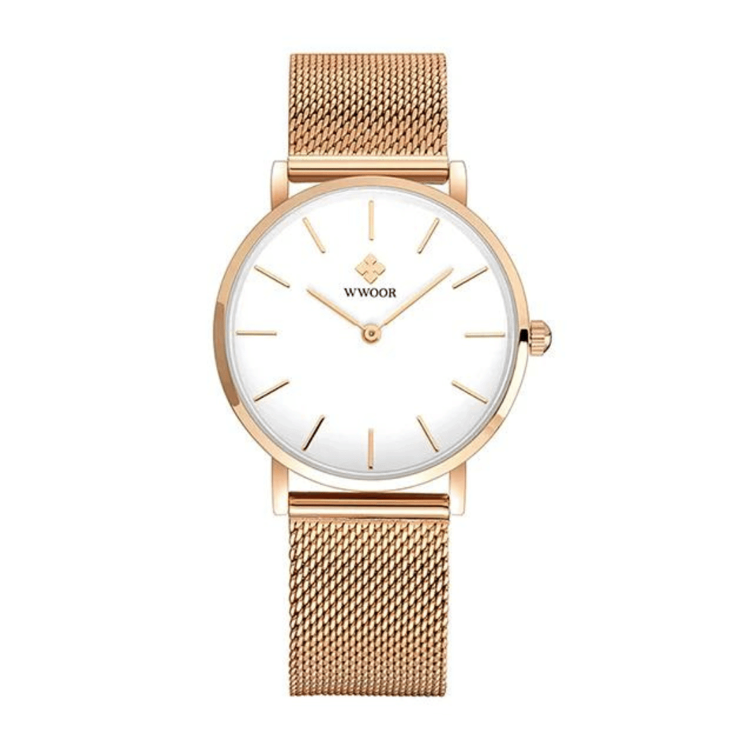 Runde Damen-Armbanduhr St. Gallen – Silber/Weiß