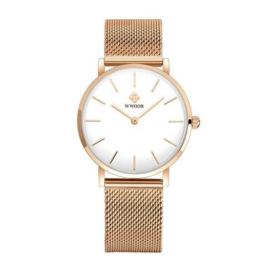 Runde Damen-Armbanduhr St. Gallen – Silber/Weiß