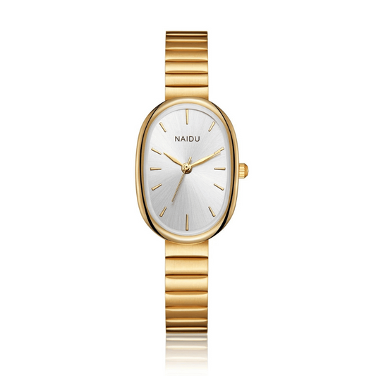 Ovale Damen-Armbanduhr aus Edelstahl