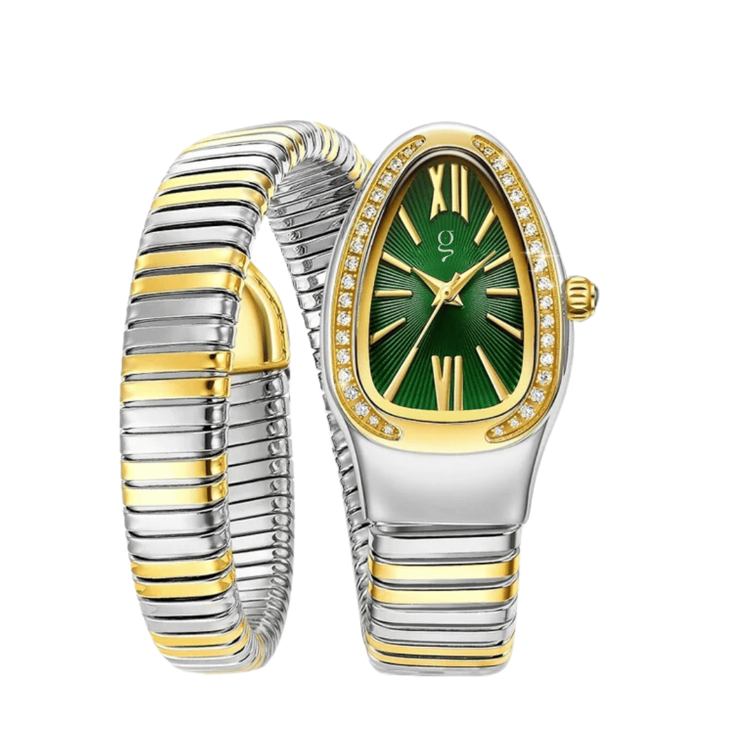 Damen-Armbanduhr Serpenti Diamond – Silber/Grün