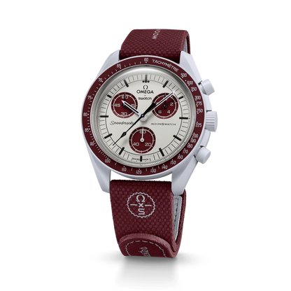 MOONSWATCH BORDEAUX/LIGHT GREY RUBBER